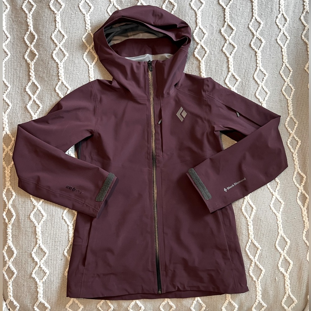 Black Diamond Women's Ski Jacket - Recon Stretch Shell in Plum and Gray